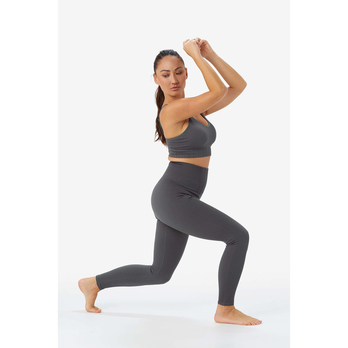Lole leggings taille haute Sweat Tech Rib pour femme pose yoga