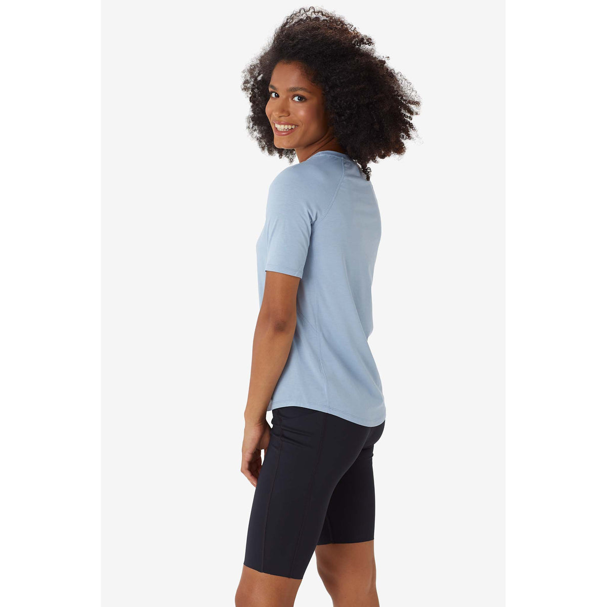 Lole T-shirt sport à manches courtes Performance Wool fog blue pour femme lateral