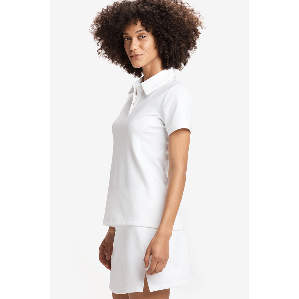 Lole Cross Court polo a manches courtes pour femme blanc  vue lat