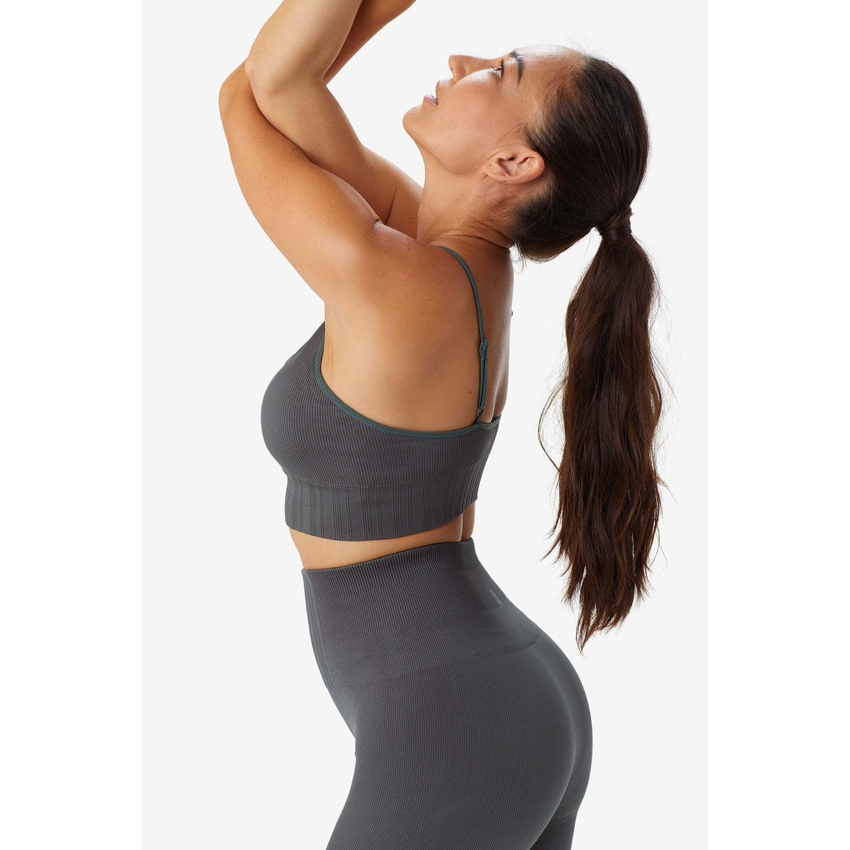 Lole soutien-gorge à soutien moyen Sweat Tech Rib Eucalyptus lateral