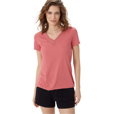 Lole t-shirt Fancy a col en V rouge nantucket