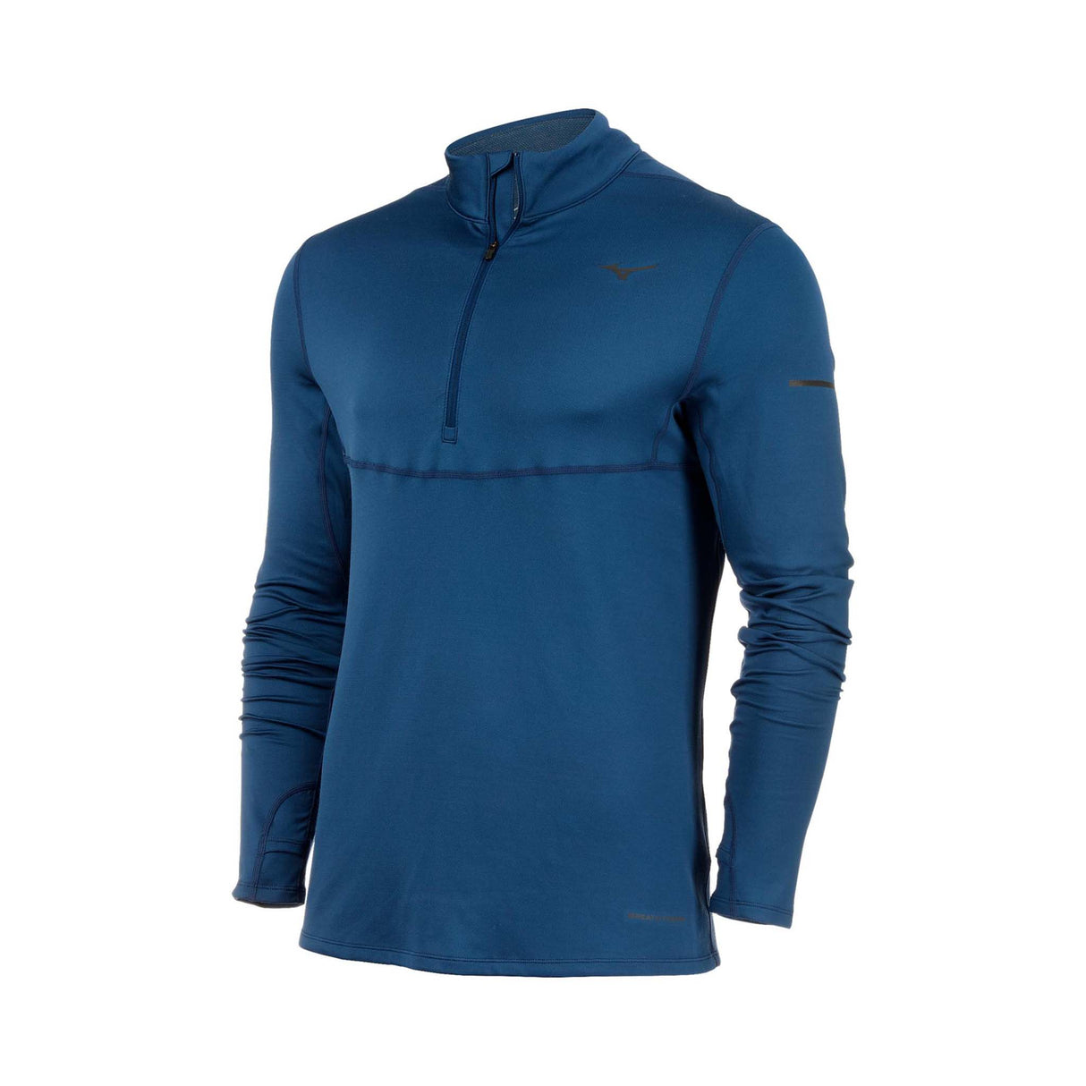 Mizuno Breath Thermo demi-zip de course à pied ensign blue manches longues homme