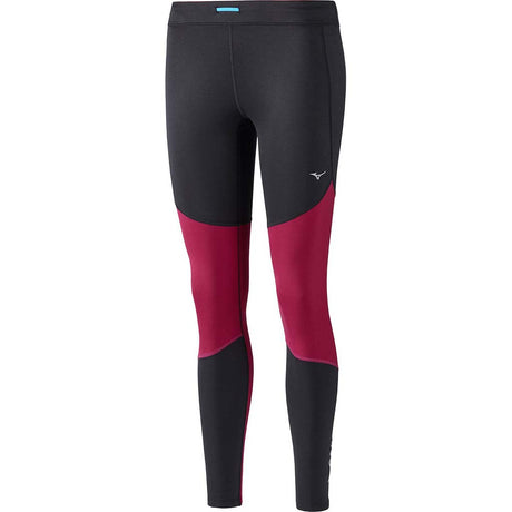 Mizuno Vortex Warmalite womens running leggings black beet red