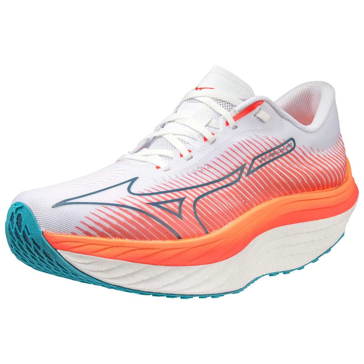 Mizuno Wave Rebellion Pro chaussures de course à pied homme - blanc / argent pointe