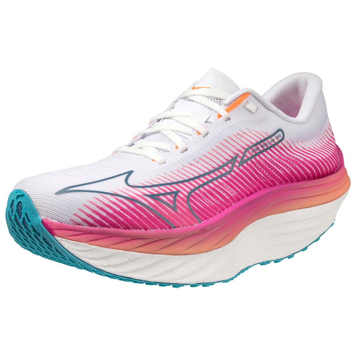 Mizuno Wave Rebellion Pro chaussures de course à pied femme - blanc / argent pointe