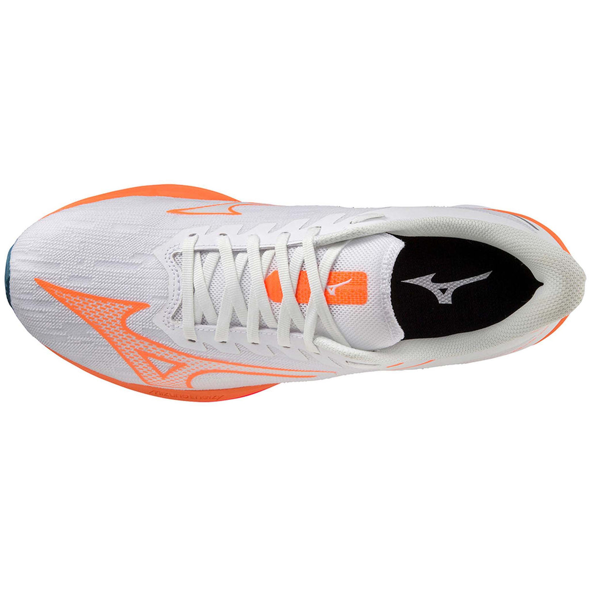 Mizuno Wave Rebellion Sonic chaussures de course  homme - white / light orange empeigne