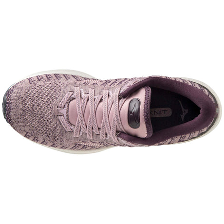 Mizuno Wave Rider 24 Waveknit running femme woodrose pale lilac empeigne