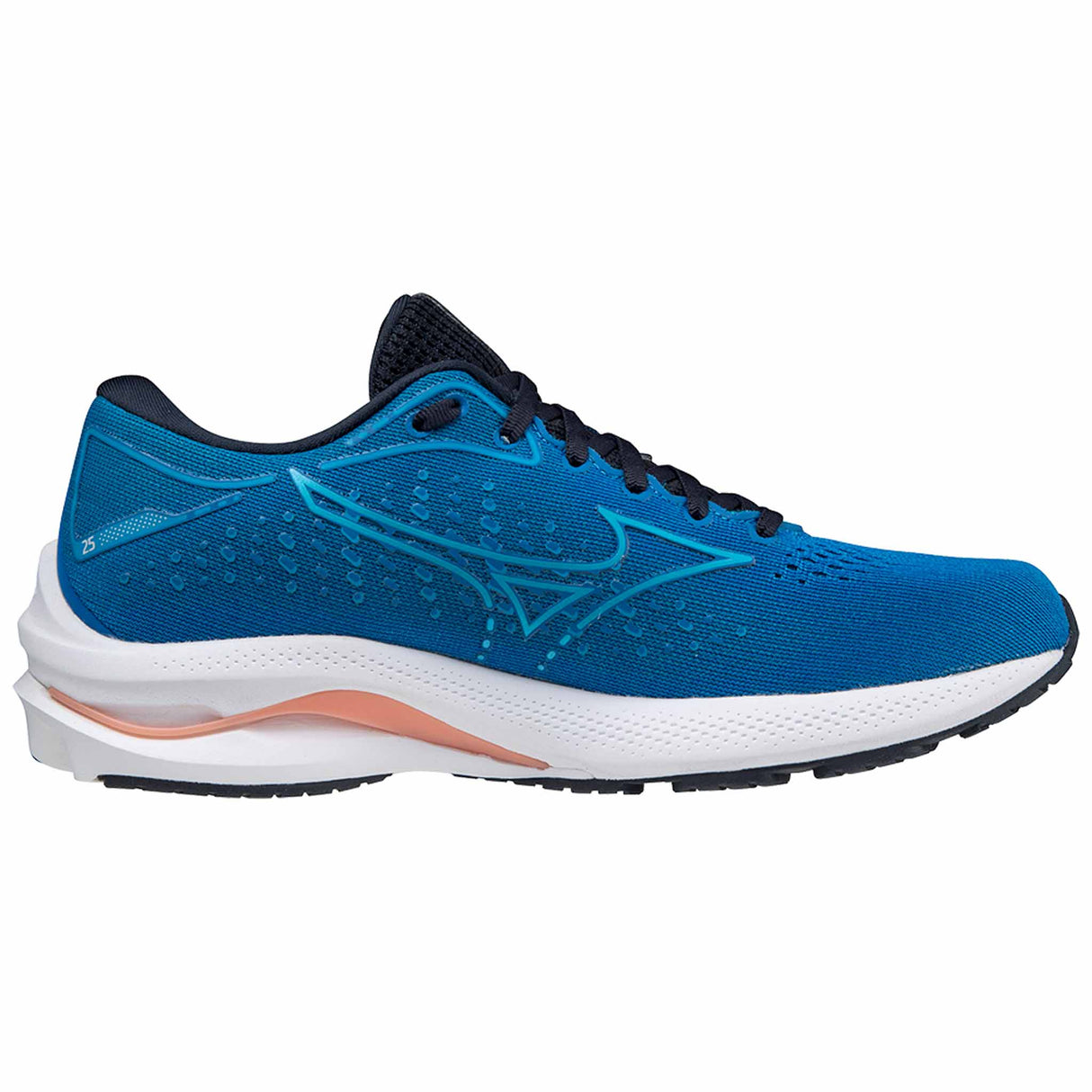 Mizuno Wave Rider 25 chaussures de course à pied pour femme - Imperial Blue/Vivid Blue côté