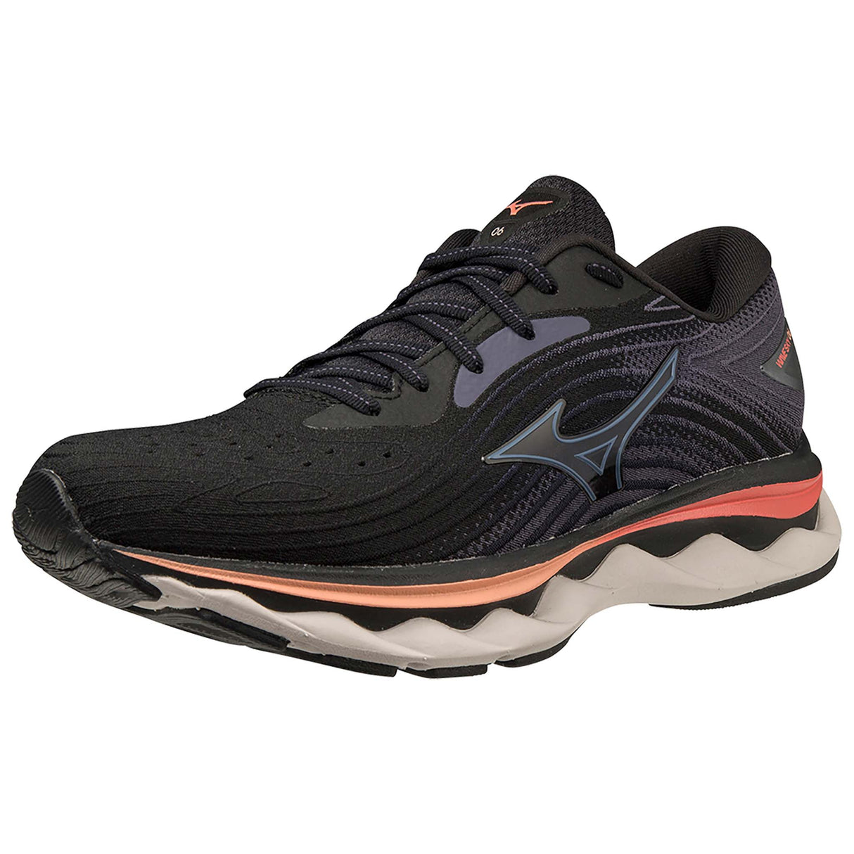 Mizuno Wave Sky 6 chaussure de course à pied pour femmeMizuno Wave Sky 6 chaussure de course à pied femme - black quicksilver pointe