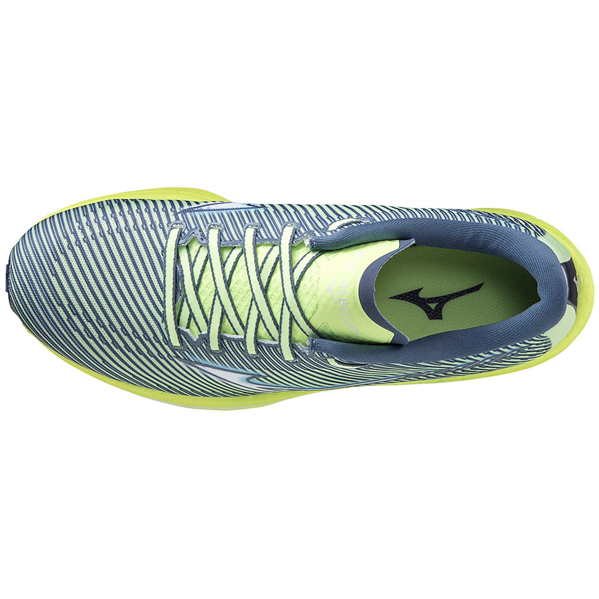 Mizuno Wave Rebellion chaussures de course à pied femme neo lime empeigne