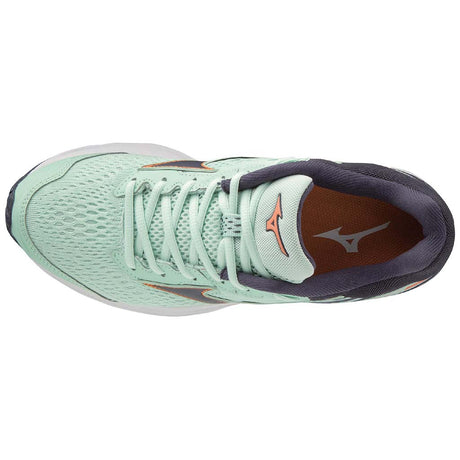 Mizuno Wave Rider 22 misty jade graphite chaussure de course a pied femme uv