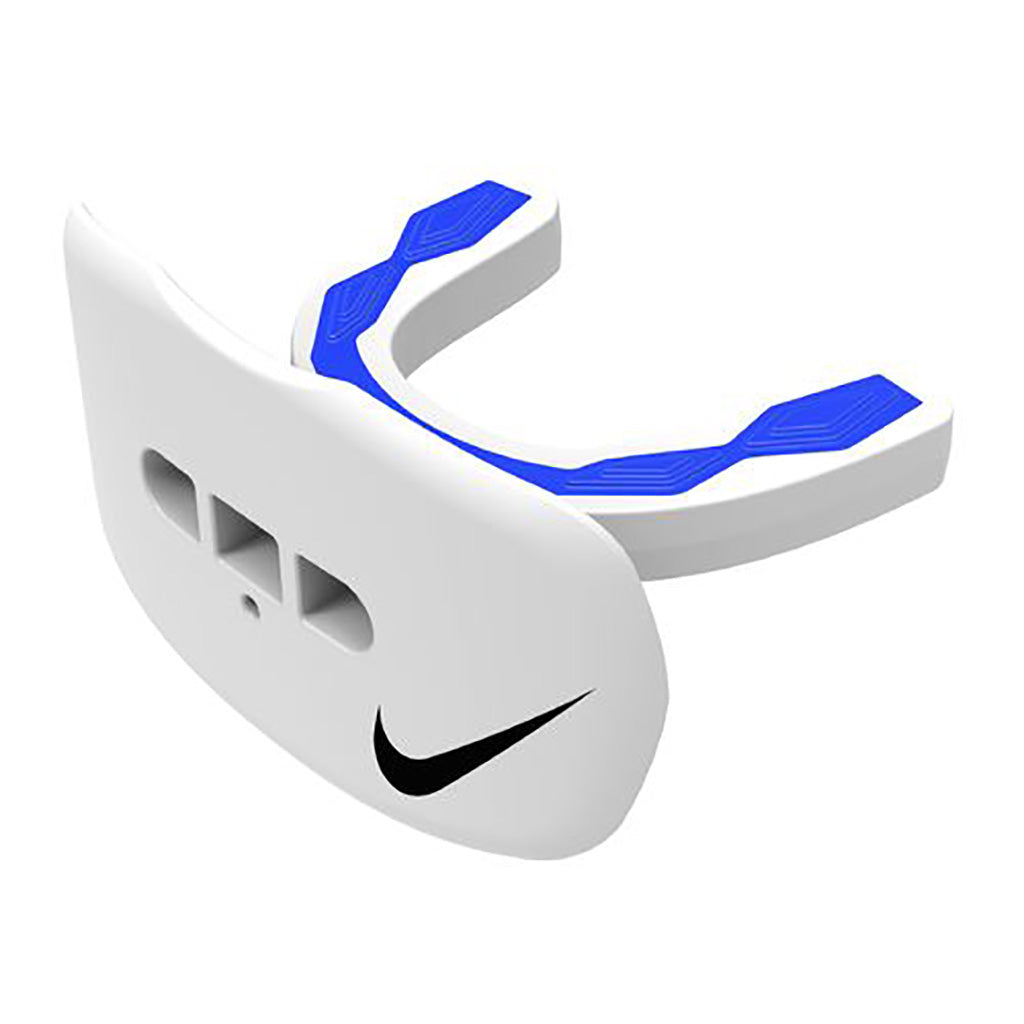 Nike protecteur buccal sport Hyperflow avec protege-levres blanc bleu Soccer Sport Fitness