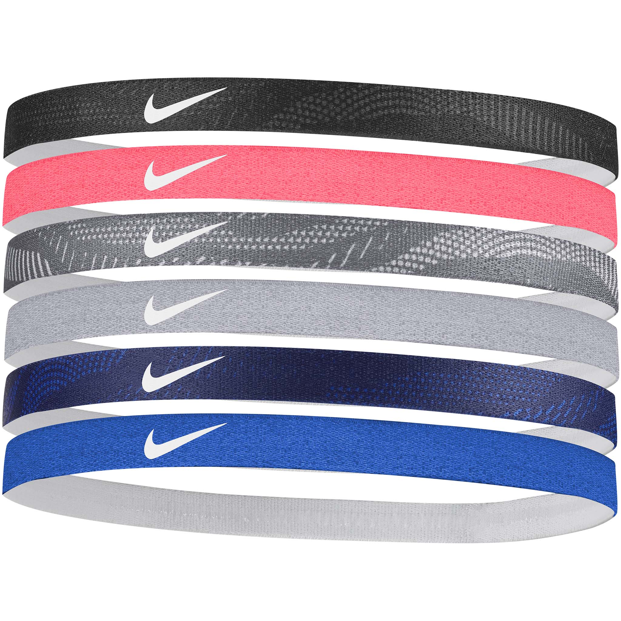 Nike printed 6pk sports headbands for hair Soccer Sport Fitness