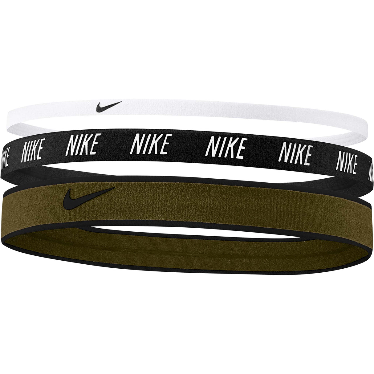 Nike Mixed Width Hairbands 3pk blanc noir olive