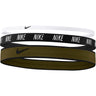 Nike Mixed Width Hairbands 3pk blanc noir olive