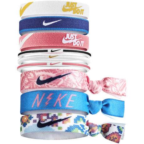 Nike YA Mixed Ponytails attaches pour cheveux PRINTED WHITE/LT PHOTO BLUE/PINK GAZE