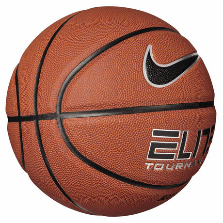 Nike Elite Tournament 8P ballon de basketball - Amber / Black - angle
