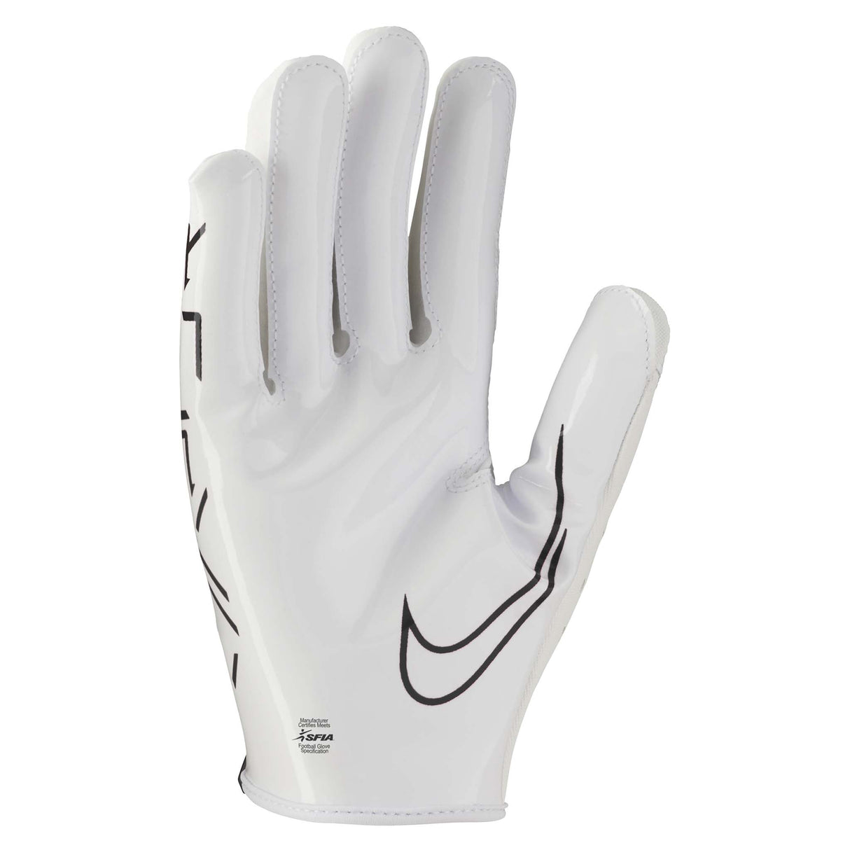 Nike Youth Vapor Jet 7.0 FG gants de football américain blanc blanc noir pour enfants paume