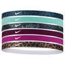 Nike printed 6pk bandeaux sport assortis pour cheveux Marine Washed Teal