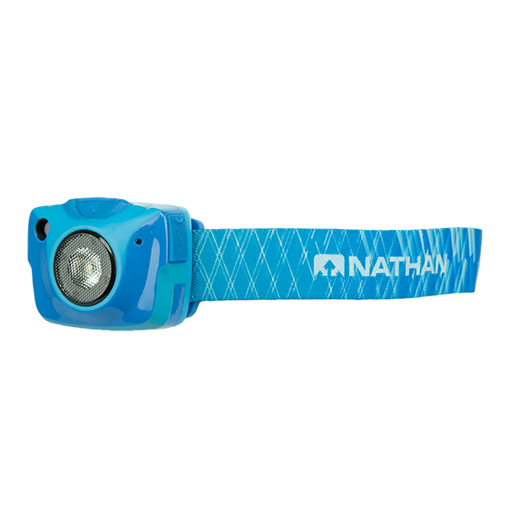 Nathan Nebula Fire runner's headlamp blue sv