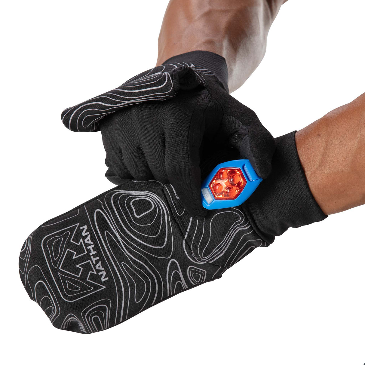 Gants-Mitaines de course à pied homme Nathan HyperNight Reflective live3