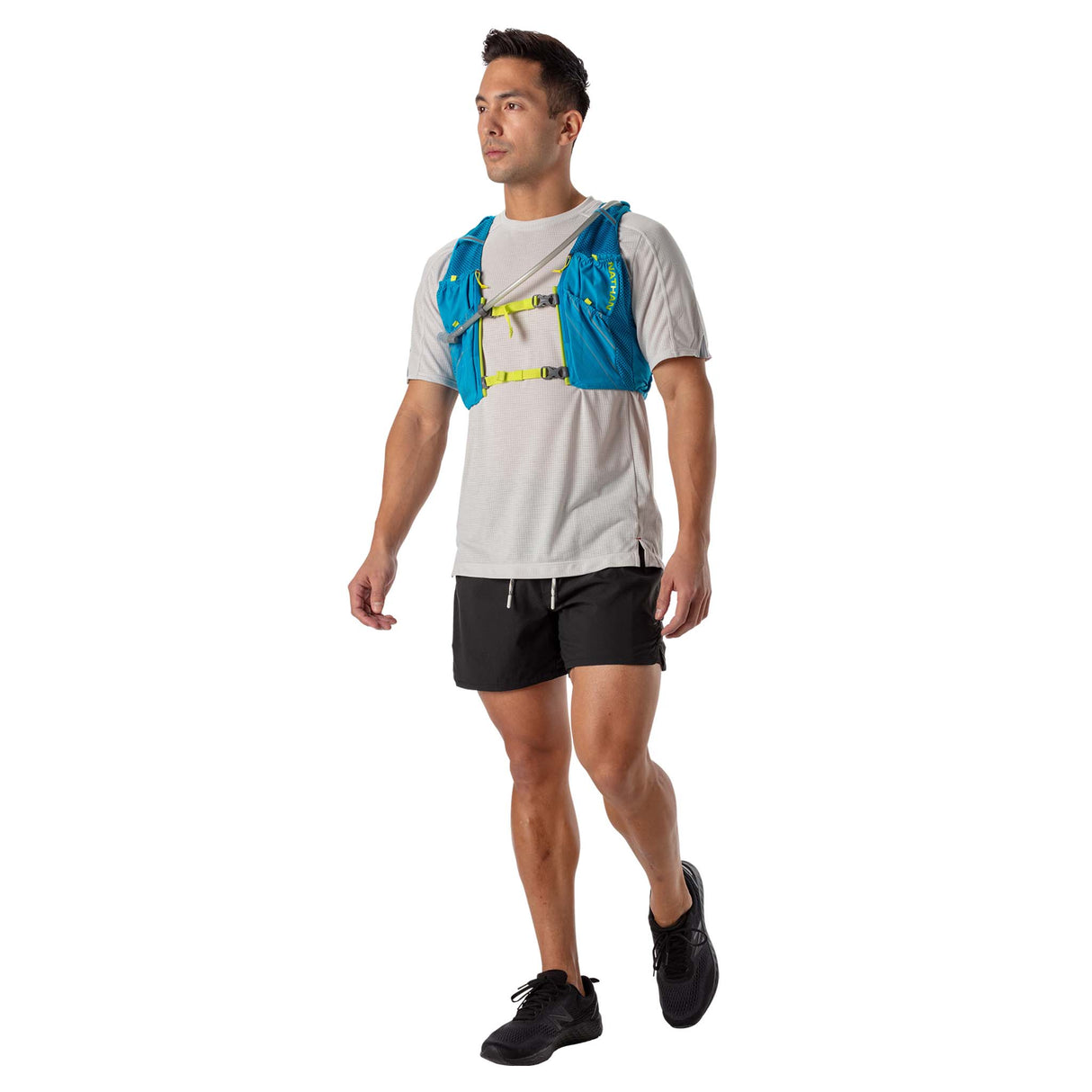 Nathan Pinnacle 12 L veste d'hydratation de course à pied homme - blue me away finish lime live