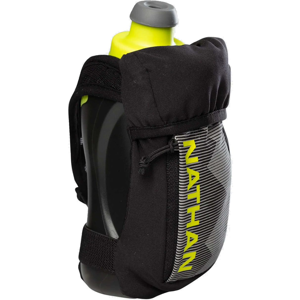 Nathan Quicksqueeze 12 oz bouteille à la main d'hydratation de course à pied - Black / Finish Lime