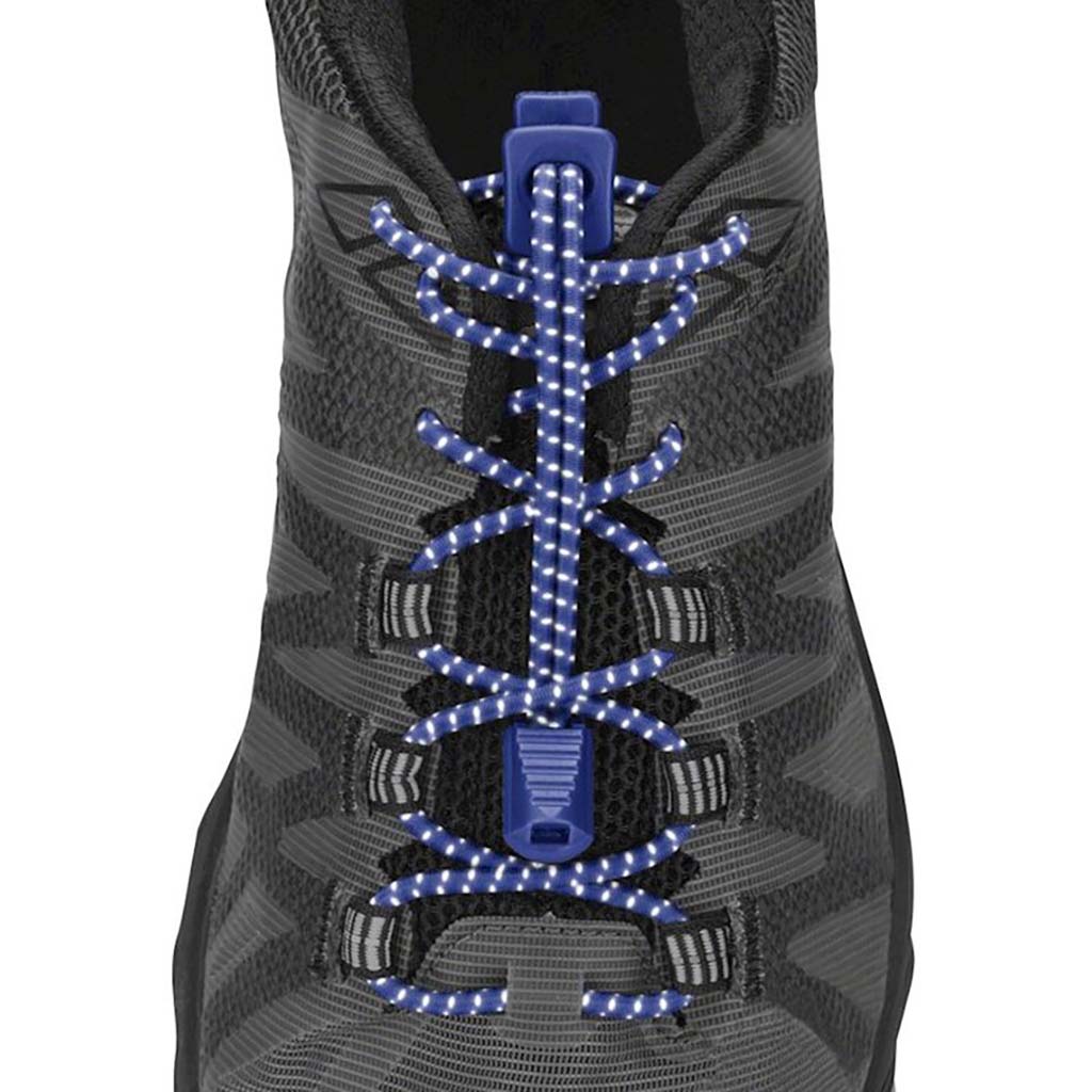 Nathan Reflective Run Laces lacets verrouillants de course à pied bleu royal