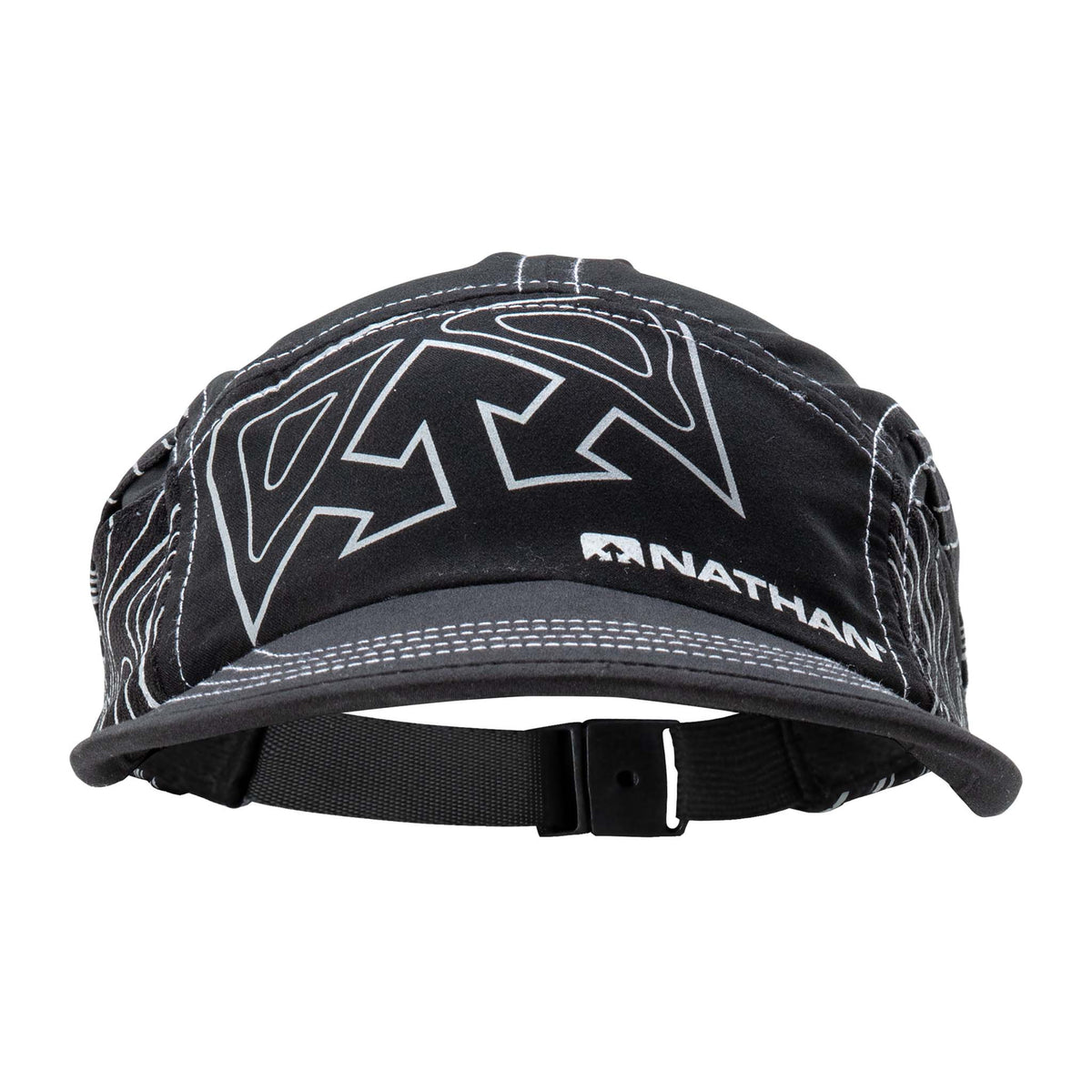 Casquette de course réfléchissante unisexe Nathan HyperNight Quick Stash devant