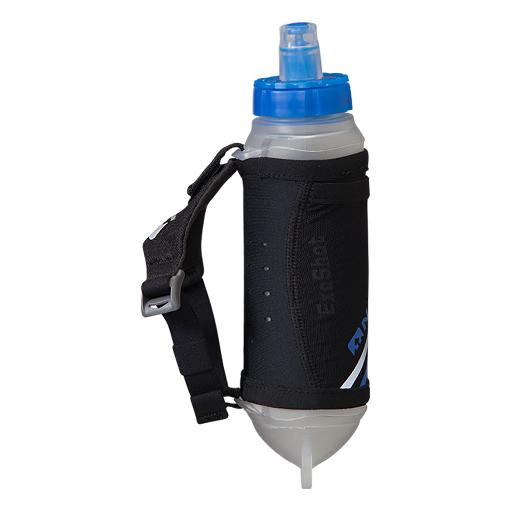 Nathan Exoshot bouteille à la main d&#39;hydratation sport bleu noir vue lat