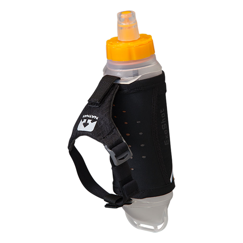 Nathan Exoshot bouteille à la main d'hydratation sport noir orange vue lat