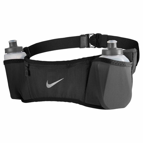 Nike Double Pocket Flask 20 oz 3.0 ceinture d'hydratation de course à pied Noir