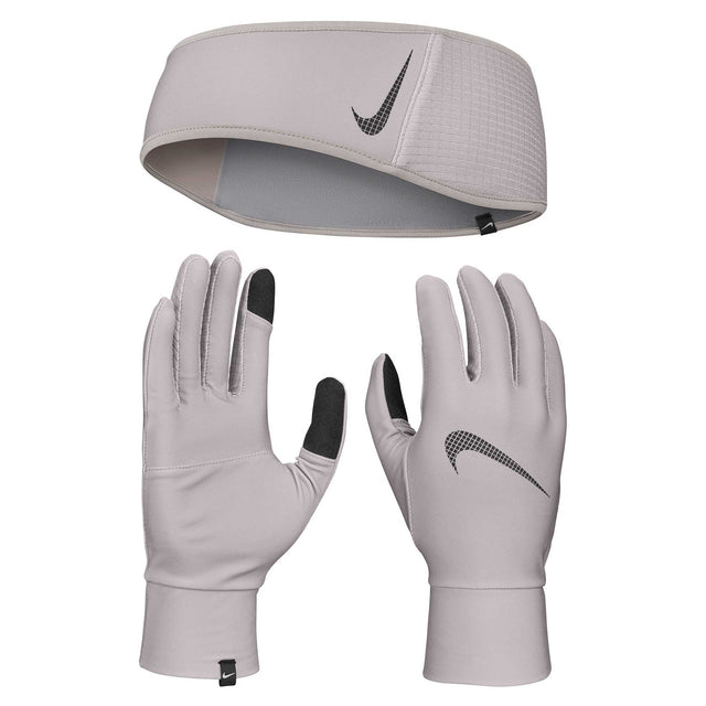 Nike Essential bandeau et gants de course à pied femme - Silver Lilac / Particle Grey / Silver