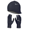 Nike Essential gants et tuque de course à pied homme - Thunder Blue / Particle Grey / Silver