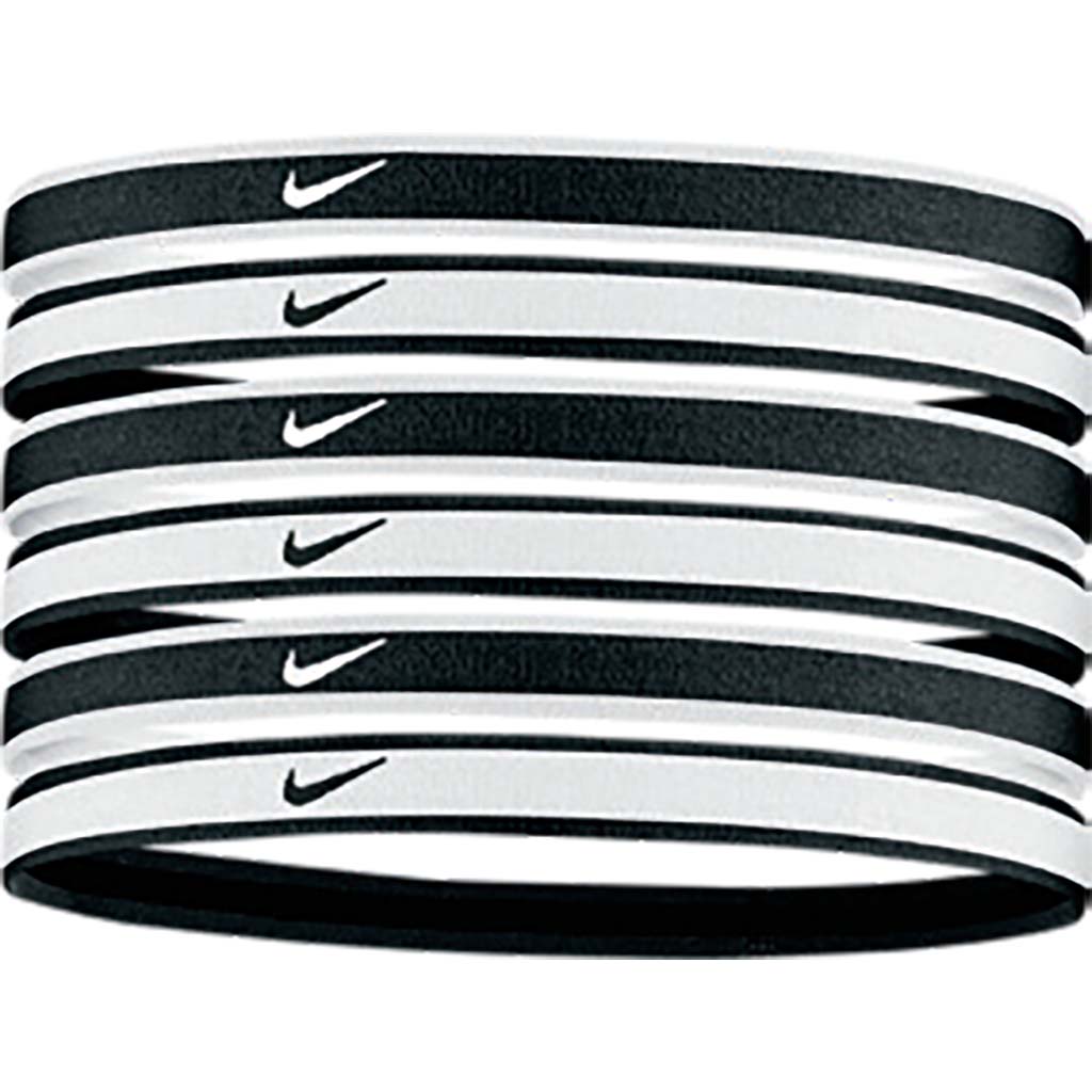 Nike Tipped Swoosh 6pk 2.0 bandeaux sport pour cheveux blanc noir blanc