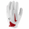 Nike Youth Vapor Jet 7.0 FG gants de football américain pour enfants - White / Red