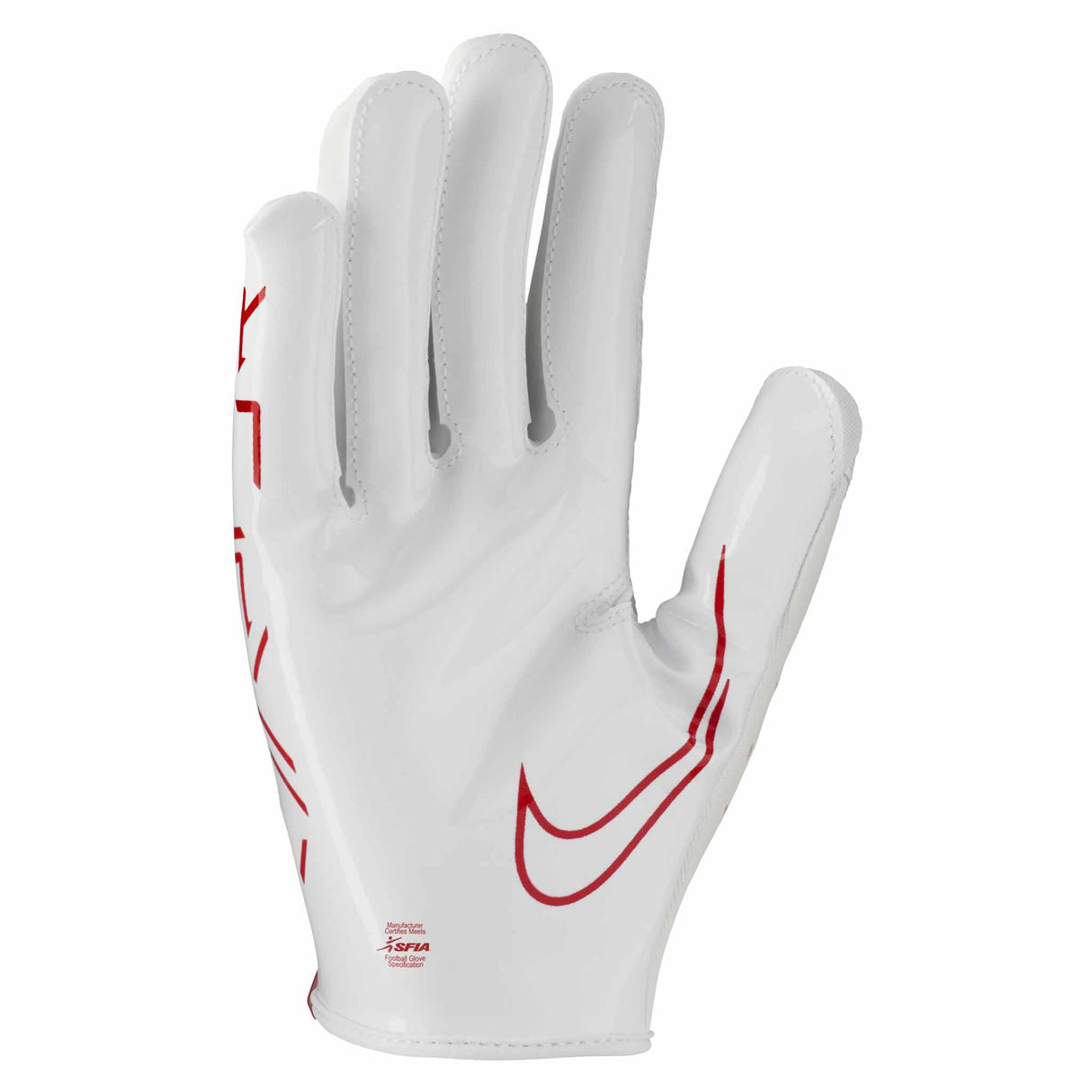 Nike Youth Vapor Jet 7.0 FG gants de football américain pour enfants - White / Red