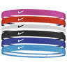 Nike Youth Swoosh Headbands 6pk bandeaux sport pour cheveux pour enfant - Active Fuchsia / Picante Red / White