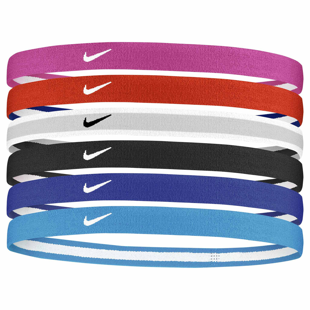 Nike Youth Swoosh Headbands 6pk bandeaux sport pour cheveux pour enfant - Active Fuchsia / Picante Red / White