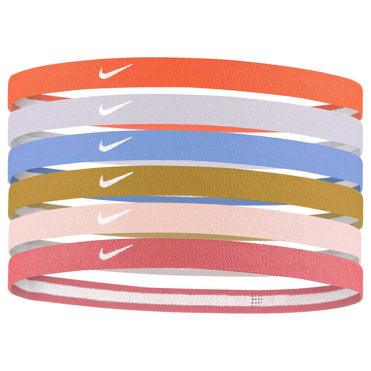 Nike Youth Swoosh Headbands 6pk - Rush Orange / Doll / University Blue