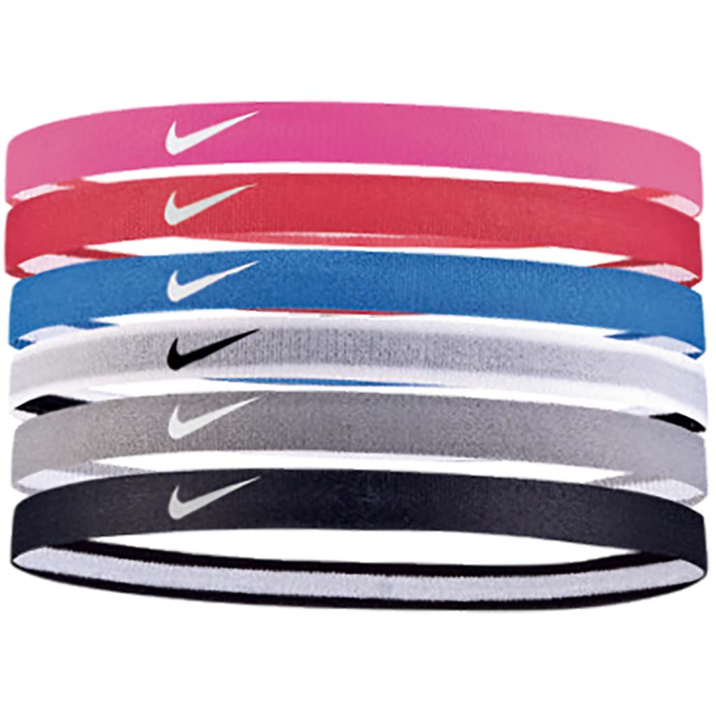 Élastiques sport assortis pour cheveux NIKE (paquet de 6) rose rose bleu