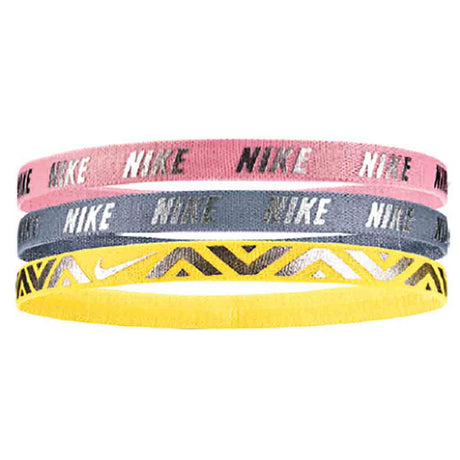 Nike Metallic Hairbands 3pk bandeaux pour cheveux pink