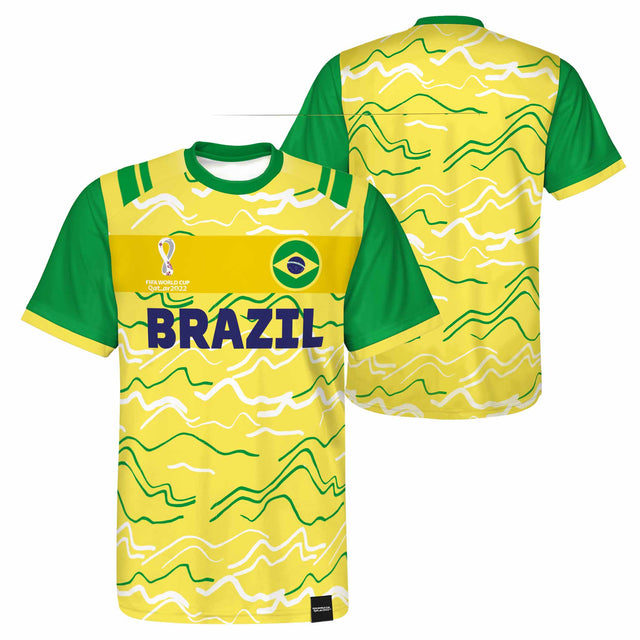 Outerstuff Maillot de soccer Classic 1 Jersey Brésil Coupe du Monde 2022