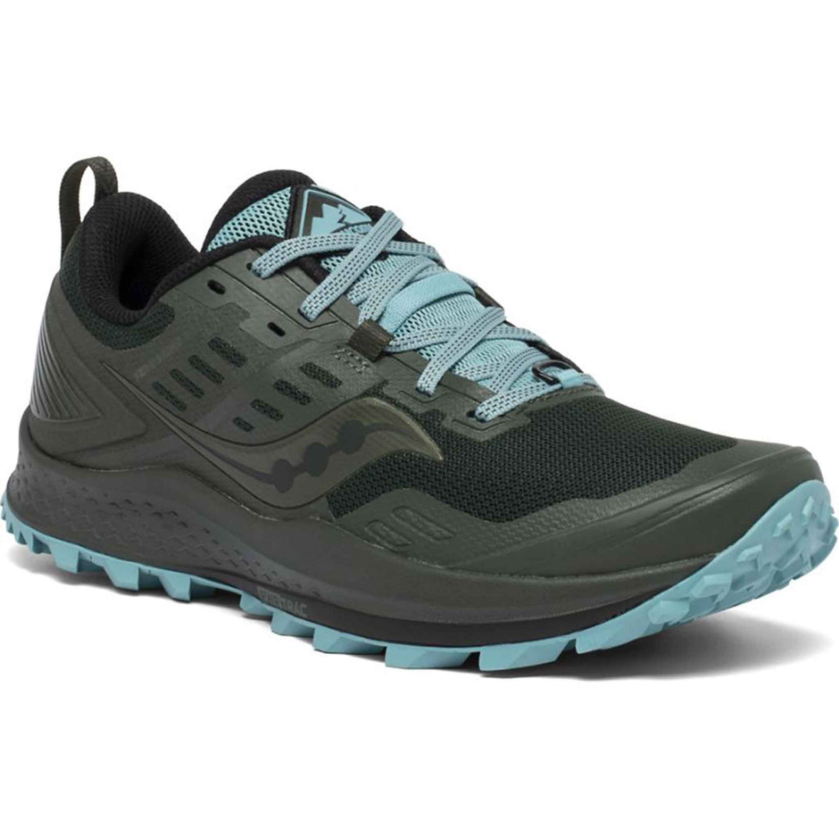 Chaussures de course à pied Saucony Peregrine 10 pour femme Pine Marine angle