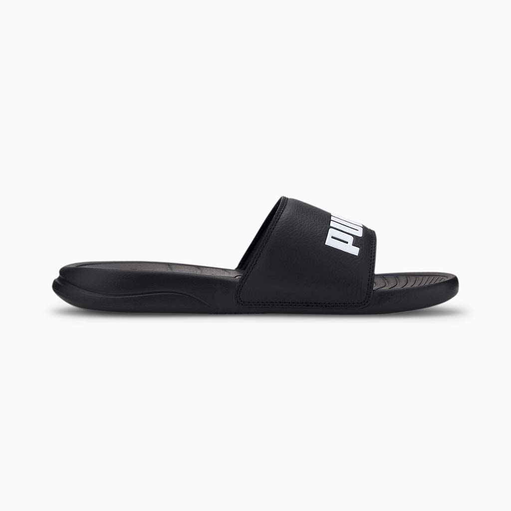 Puma Popcat 20 sandales slides unisexe noir blanc lateral