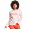 Champion Powerblend Classic Crew Block Logo chandail molletonné pour femme Coral Cream front