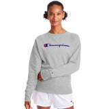 Champion Powerblend Classic Crew Script Logo chandail molletonné pour femme Oxford Gray