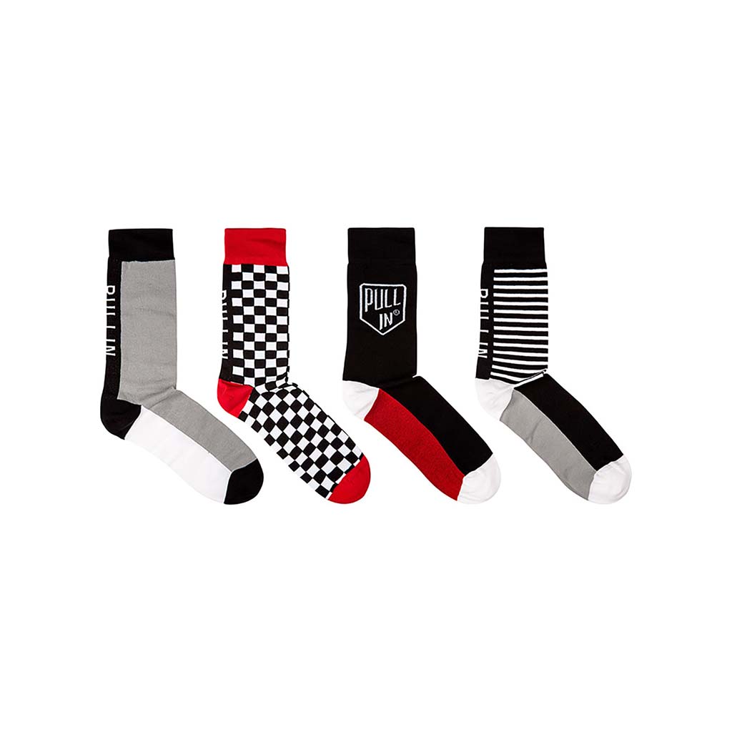 Pullin ensemble de bas The Socks Box noir gris rouge