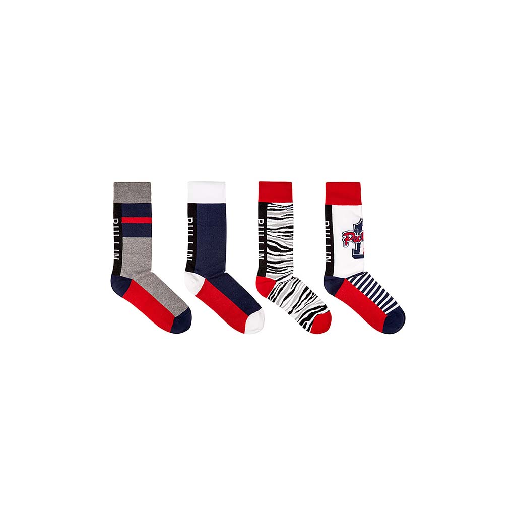 Pullin ensemble de bas The Socks Box bleu noir blanc rouge