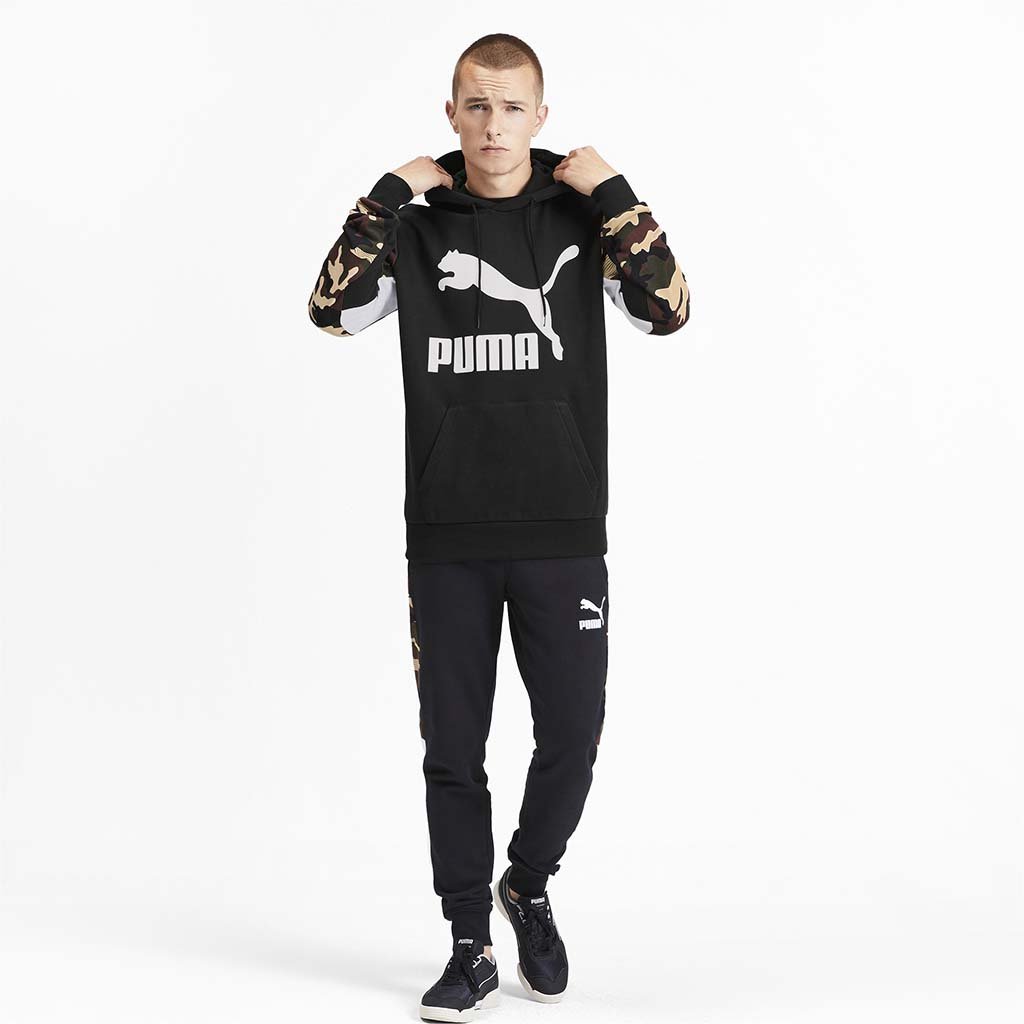 Puma Classics Men's Graphic AOP Hoodie black camo lv4